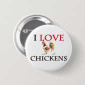 Ik hou van kippen ronde button 5,7 cm (Voorkant /achterkant)