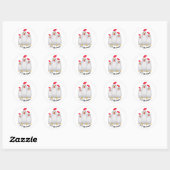 Ik hou van kippen! ronde sticker (Vel)
