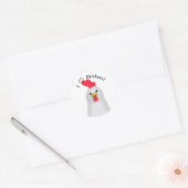 Ik hou van kippen! ronde sticker (Envelop)