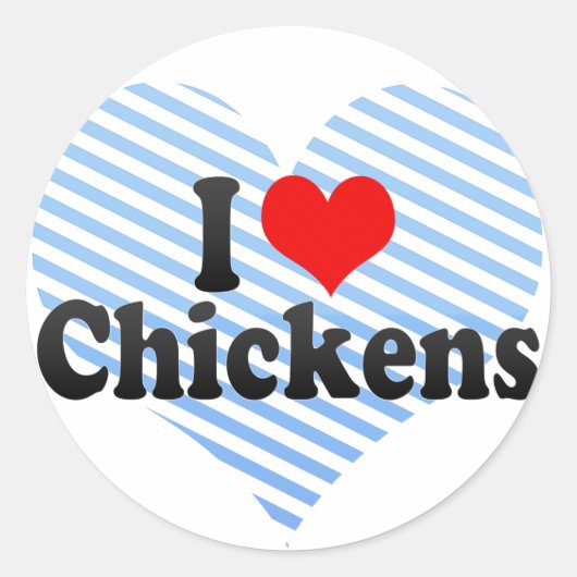 Ik hou van kippen ronde sticker (Voorkant)