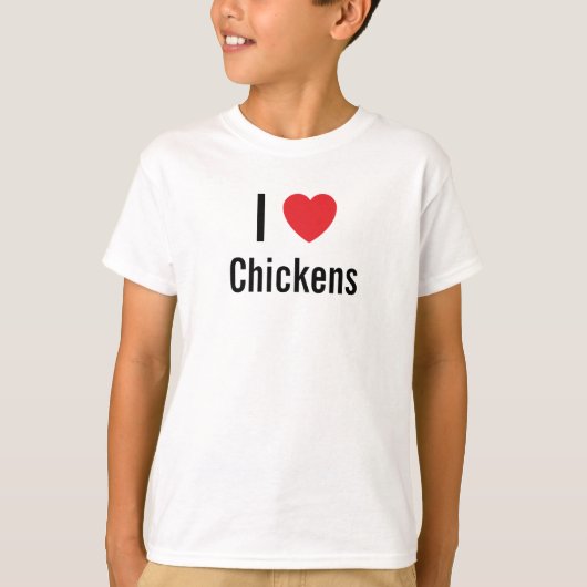 Ik hou van kippen t-shirt (Voorkant)