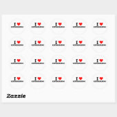 Ik hou van Kitesurfing Ronde Sticker (Vel)
