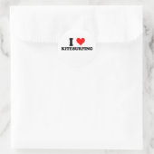 Ik hou van Kitesurfing Ronde Sticker (Tas)