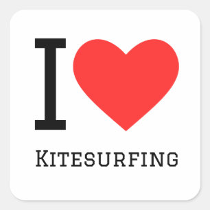 Ik hou van kitesurfing Square sticker