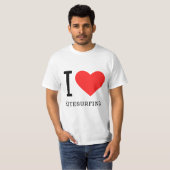 Ik hou van kitesurfing Square sticker T-shirt (Voorkant volledig)