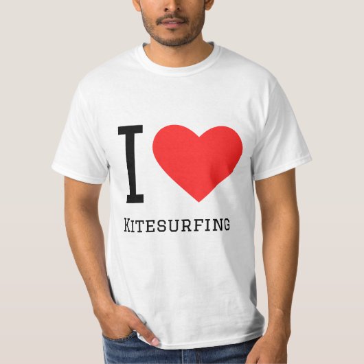 Ik hou van kitesurfing Square sticker T-shirt (Voorkant)