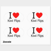 Ik hou van Kiwi Flips Ovale Sticker (Vel)