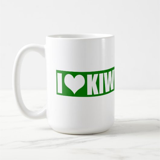 Ik hou van kiwi koffiemok (Links)