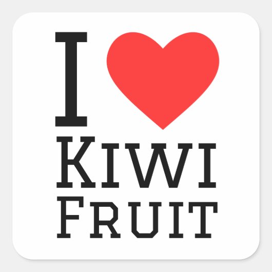 Ik hou van kiwi's vierkante sticker (Voorkant)