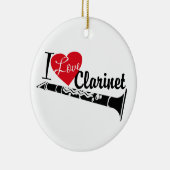 Ik hou van klarinet marching band foto keramisch ornament (Rechts)