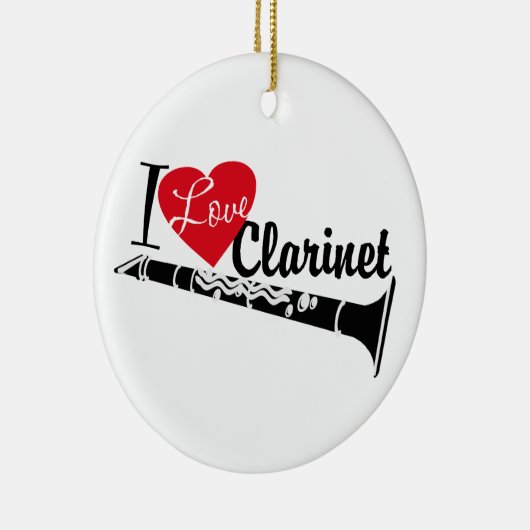 Ik hou van klarinet marching band foto keramisch ornament (Rechts)