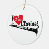 Ik hou van klarinet marching band foto keramisch ornament (Links)