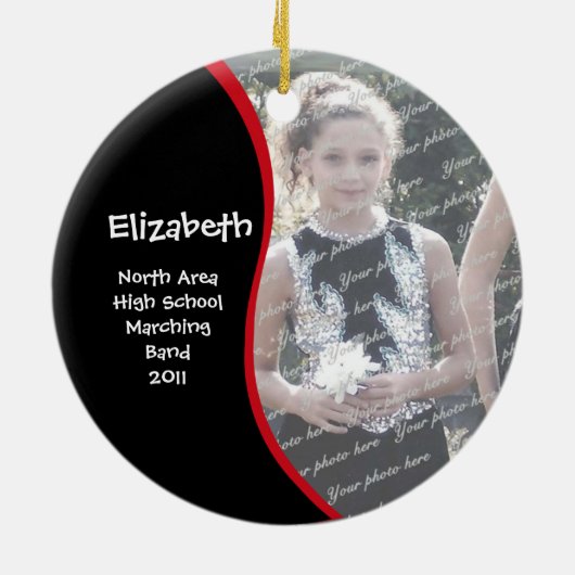 Ik hou van klarinet marching band foto keramisch ornament (Achterkant)