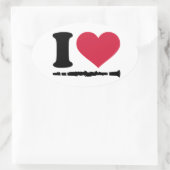 Ik hou van klarinet ovale sticker (Tas)