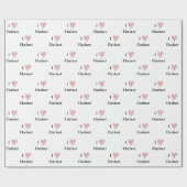 Ik hou van klarinet rood hart van Muzieknoten Cadeaupapier (Vlak)