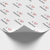 Ik hou van klarinet rood hart van Muzieknoten Cadeaupapier (Hoek)