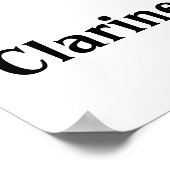 Ik hou van klarinet rood hart van Muzieknoten Poster (Hoek)