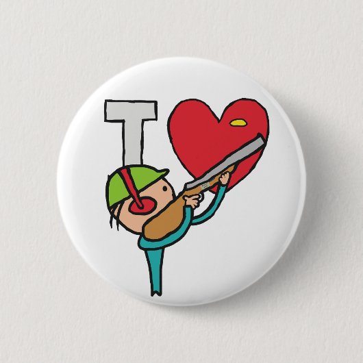 Ik hou van kleiduiven schieten ronde button 5,7 cm (Voorkant)