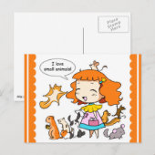 Ik hou van kleine dieren briefkaart (Voorkant / Achterkant)