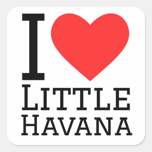 Ik hou van kleine Havana Vierkante Sticker (Voorkant)