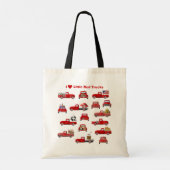 Ik hou van kleine rode vrachtwagens tote bag (Achterkant)