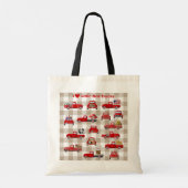 Ik hou van kleine rode vrachtwagens tote bag (Achterkant)