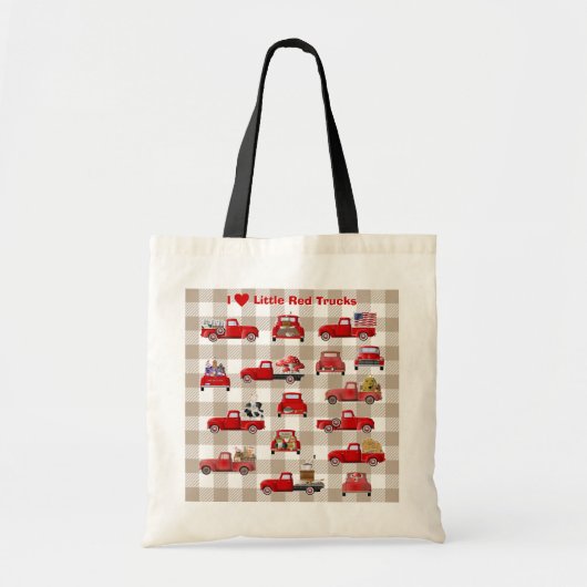 Ik hou van kleine rode vrachtwagens tote bag (Voorkant)
