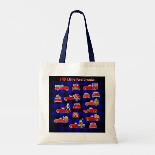 Ik hou van kleine rode vrachtwagens tote bag (Achterkant)