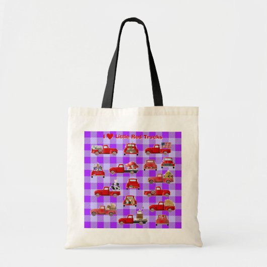 Ik hou van kleine rode vrachtwagens tote bag (Voorkant)