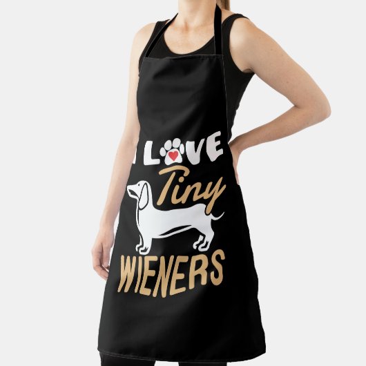 Ik hou van kleine wieners grappige teckel hond schort (Insitu)