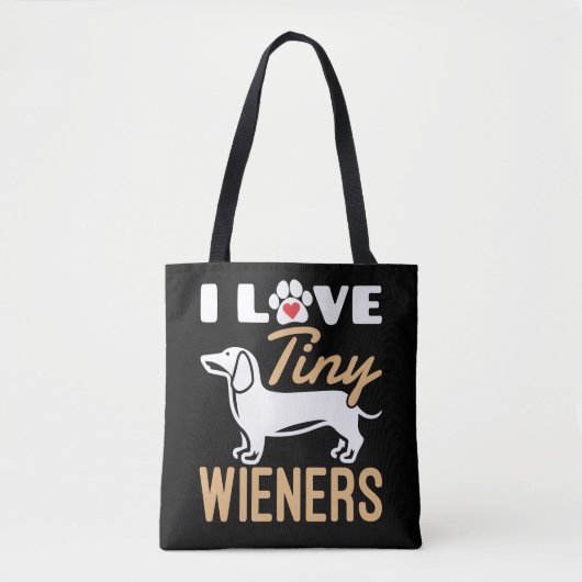 Ik hou van kleine wieners grappige teckel hond tote bag (Voorkant)