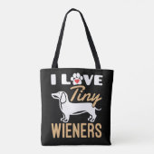 Ik hou van kleine wieners grappige teckel hond tote bag (Achterkant)