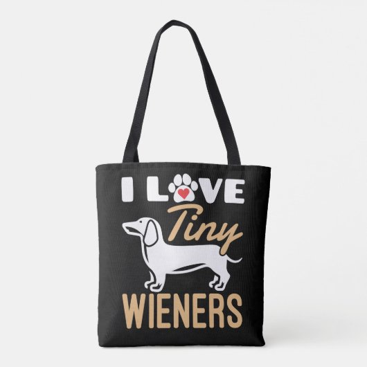 Ik hou van kleine wieners grappige teckel hond tote bag (Achterkant)