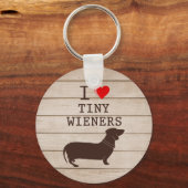 Ik hou van kleine worstjes Grappig dachshund meme Sleutelhanger (Voorkant)