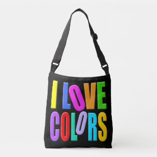 Ik hou van kleuren crossbody tas