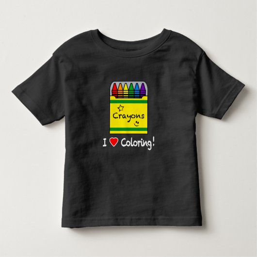 Ik hou van kleuren met Crayons Kinder Shirts (Voorkant)