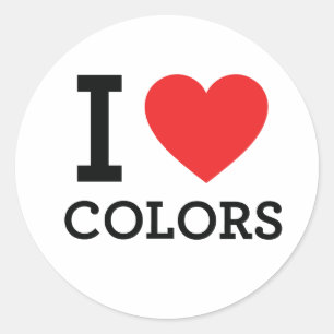Ik hou van kleuren ronde sticker