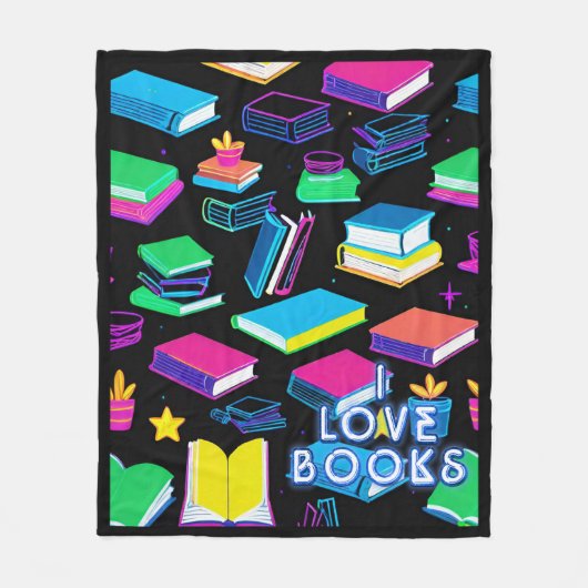 Ik hou van kleurrijke boeken fleece deken (Voorkant)