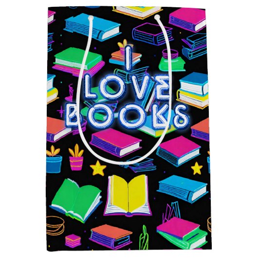 Ik hou van kleurrijke boeken medium cadeauzakje (Voorkant)