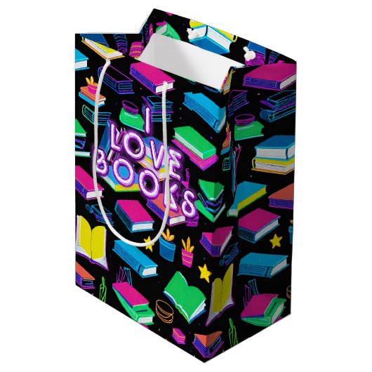 Ik hou van kleurrijke boeken medium cadeauzakje (Achterkant Gekanteld)
