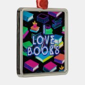 Ik hou van kleurrijke boeken metalen ornament (Rechts)