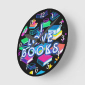 Ik hou van kleurrijke boeken ronde klok (Hoek)