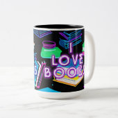 Ik hou van kleurrijke boeken tweekleurige koffiemok (Voorkant rechts)