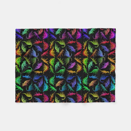 Ik hou van kleurrijke dinosauriërs... rugzak fleece deken (Voorkant (Horizontaal))