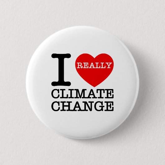 Ik hou van klimaatverandering hartverwarmend, grap ronde button 5,7 cm (Voorkant)