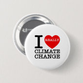 Ik hou van klimaatverandering hartverwarmend, grap ronde button 5,7 cm (Voorkant /achterkant)