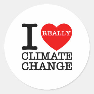 Ik hou van klimaatverandering hartverwarmend, grap ronde sticker