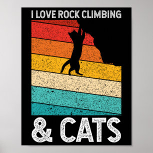 Ik Hou Van Klimmen En Katten Mop Kattige Kattenlie Poster
