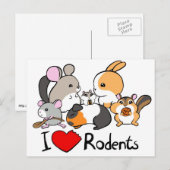 Ik hou van knaagdieren schattige cartoon briefkaart (Voorkant / Achterkant)