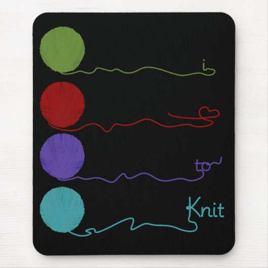 Ik hou van Knit Mousepad Muismat (Voorkant)